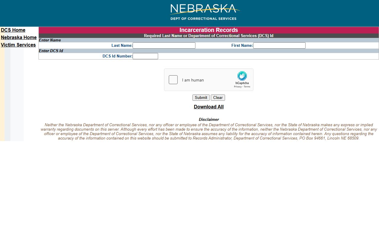 NDCS inmate search for sentenced prisoners from Antelope County
